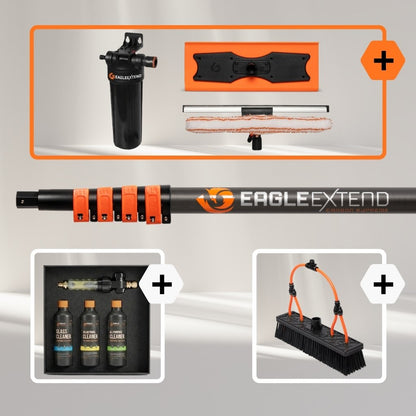 Telescoopsteel Carbon Fiber Supreme + Bundel Glas en Zonnepanelen Vlekkenvrij